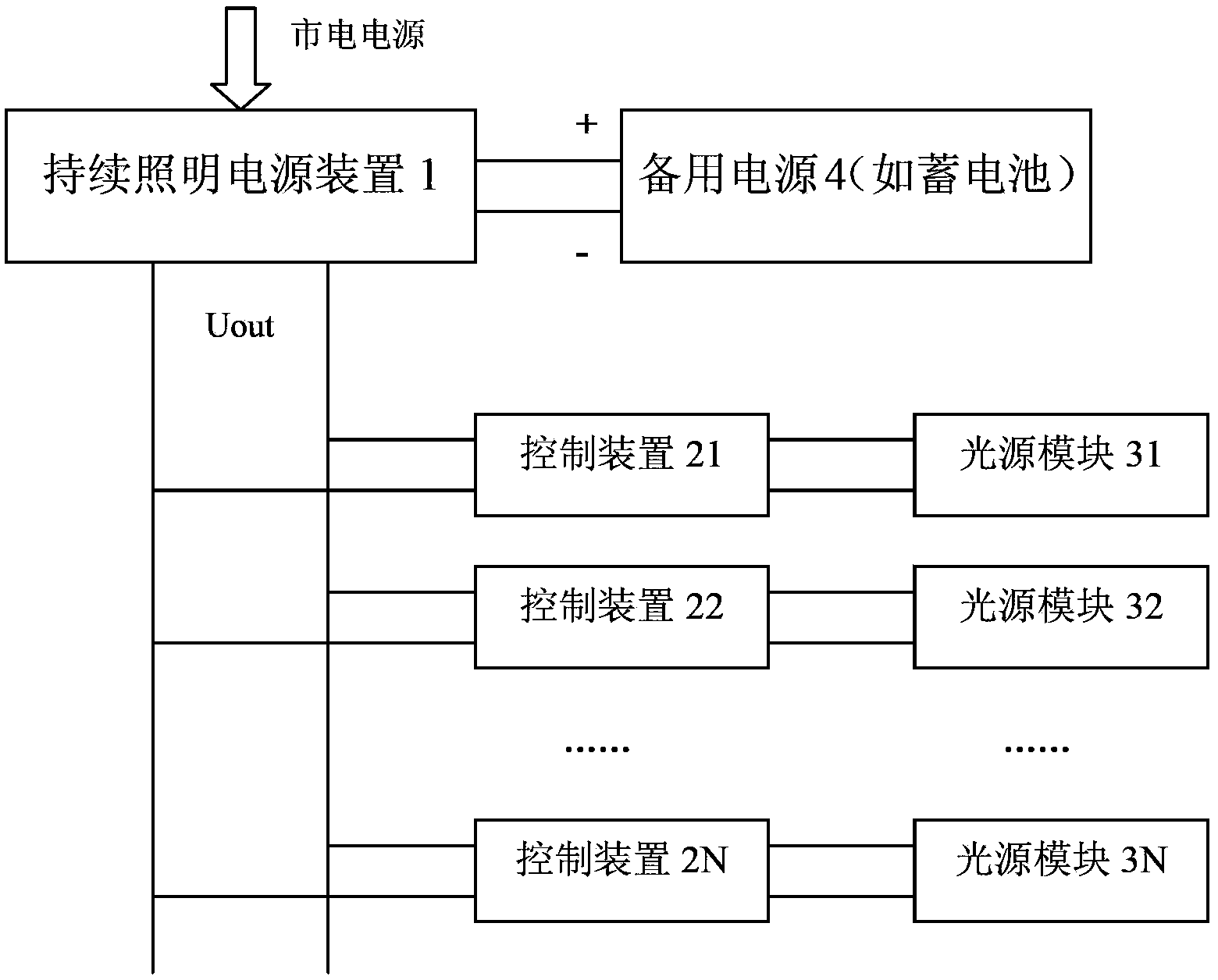 Unit continuous lighting system