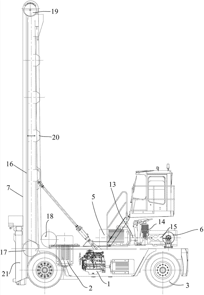 Tandem hybrid fork lift truck