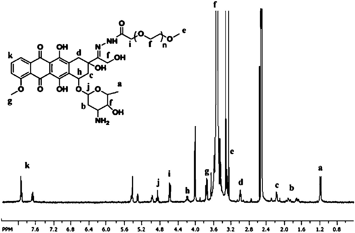 A kind of doxorubicin nanoparticle with controllable particle size and preparation method thereof