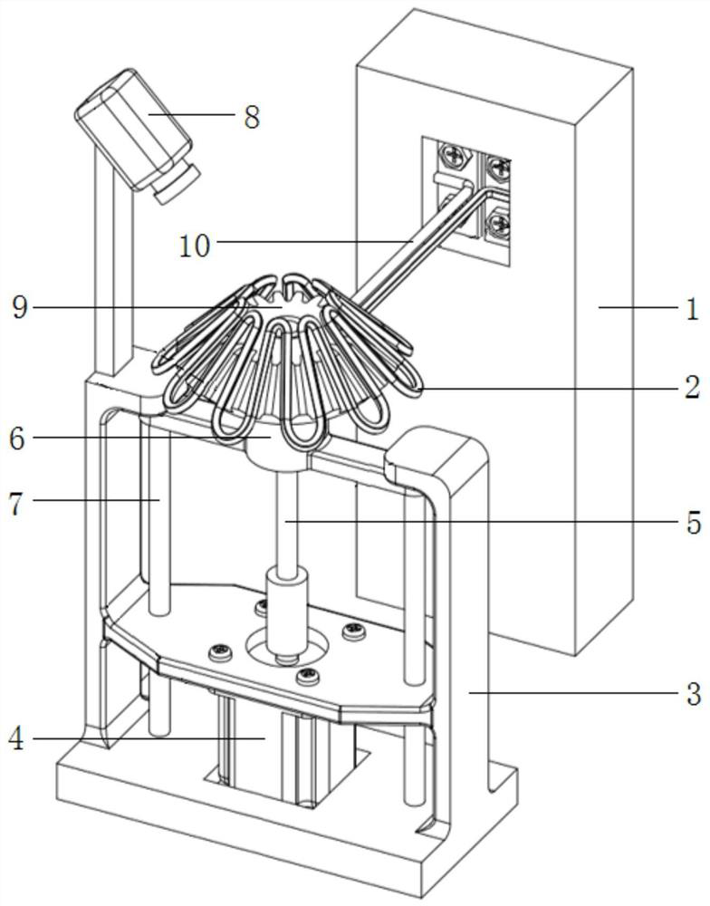 Uniform self-controlled gear heat treatment device and method based on asynchronous dual-frequency induction heating