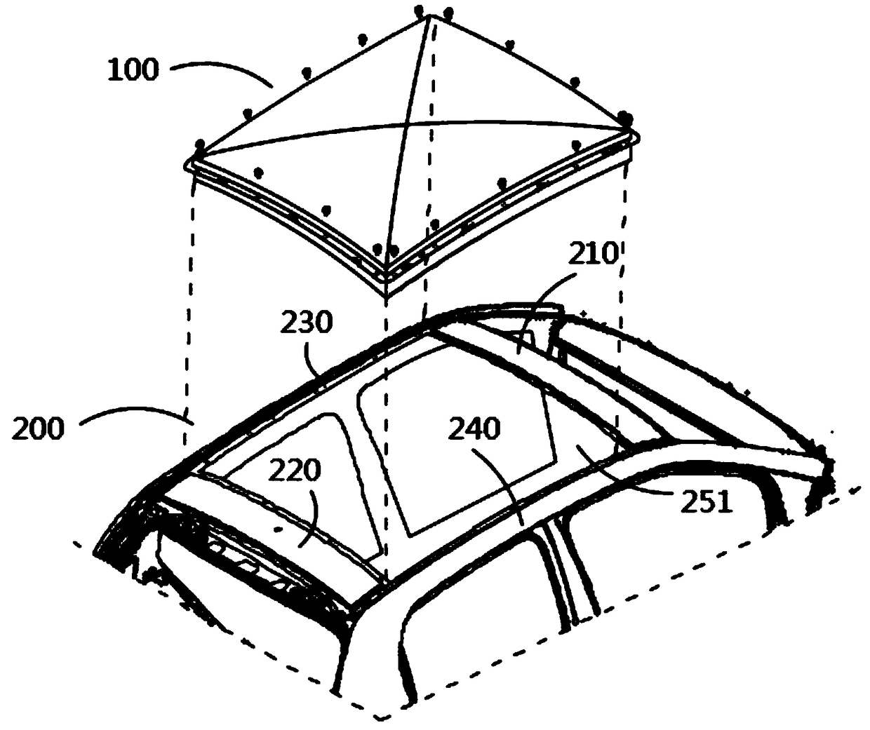 A battery pack mounted on a roof of an automobile and a method for using the battery pack