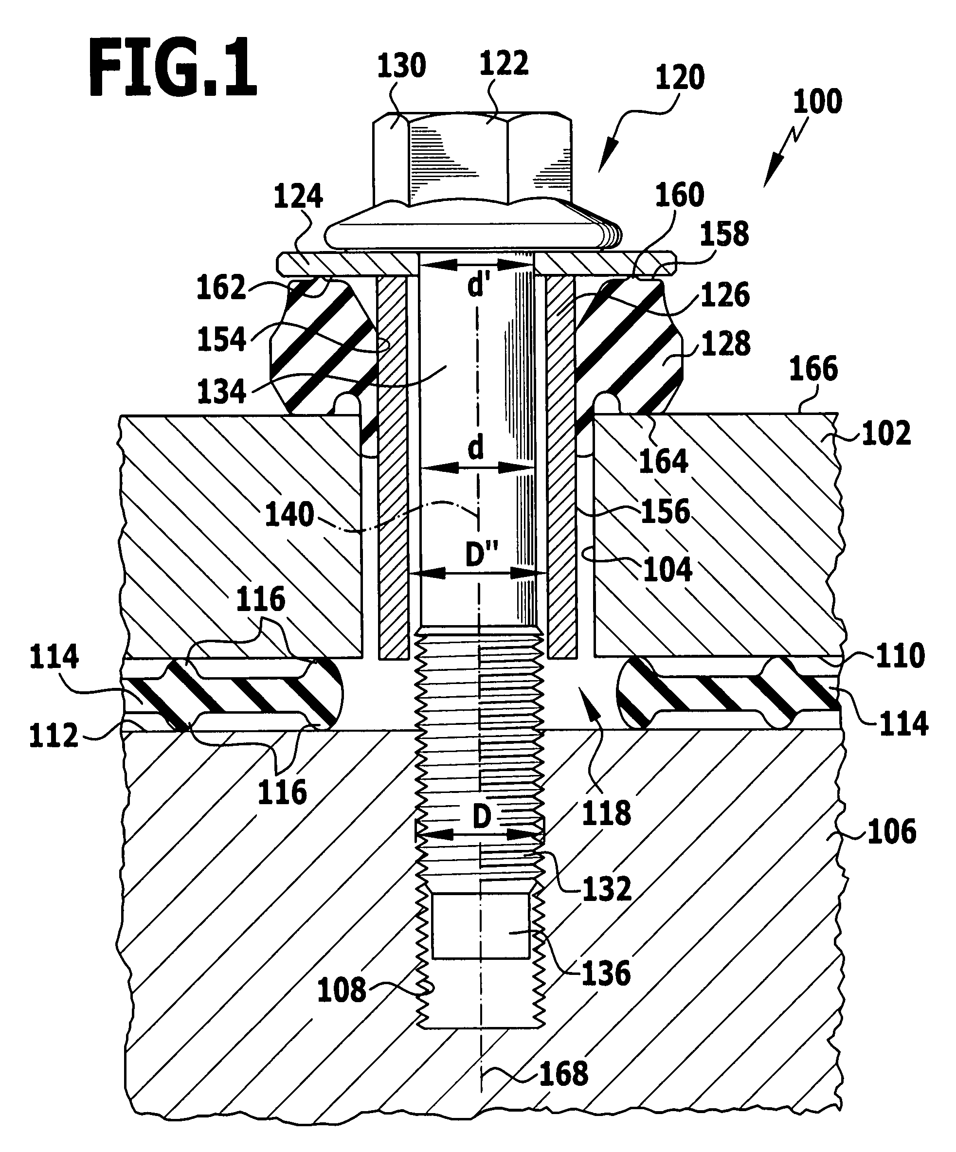 Combination of a screw member, a washer and a sleeve and also a method of producing such a combination