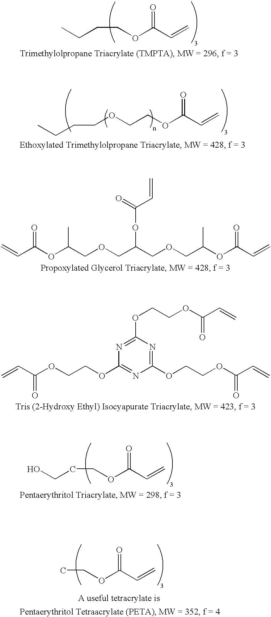 Self-photoinitiating multifunctional acrylates