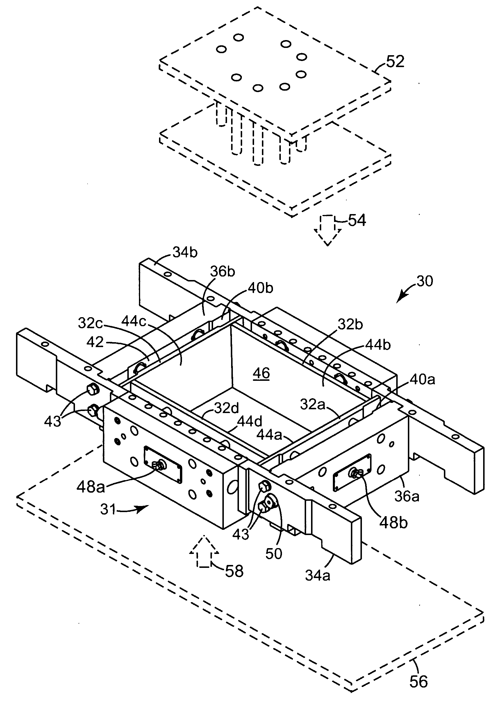 Apparatus and method for forming retaining wall blocks with variable depth flanges