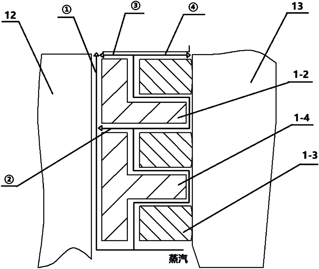 Steam turbine inserting pipe sealing device and using method thereof