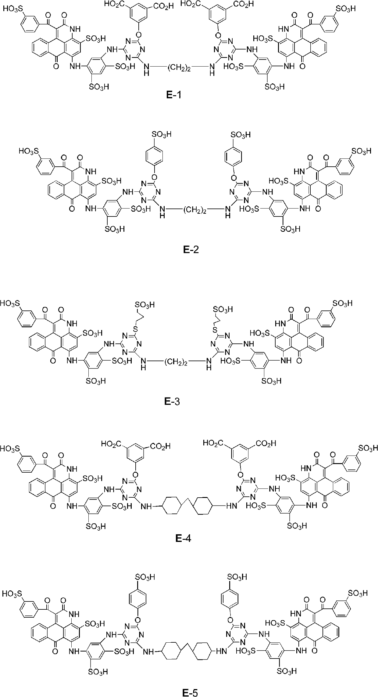 Binuclear anthracene pyridone sulfonic acid compounds or salts thereof, and preparation method and application thereof