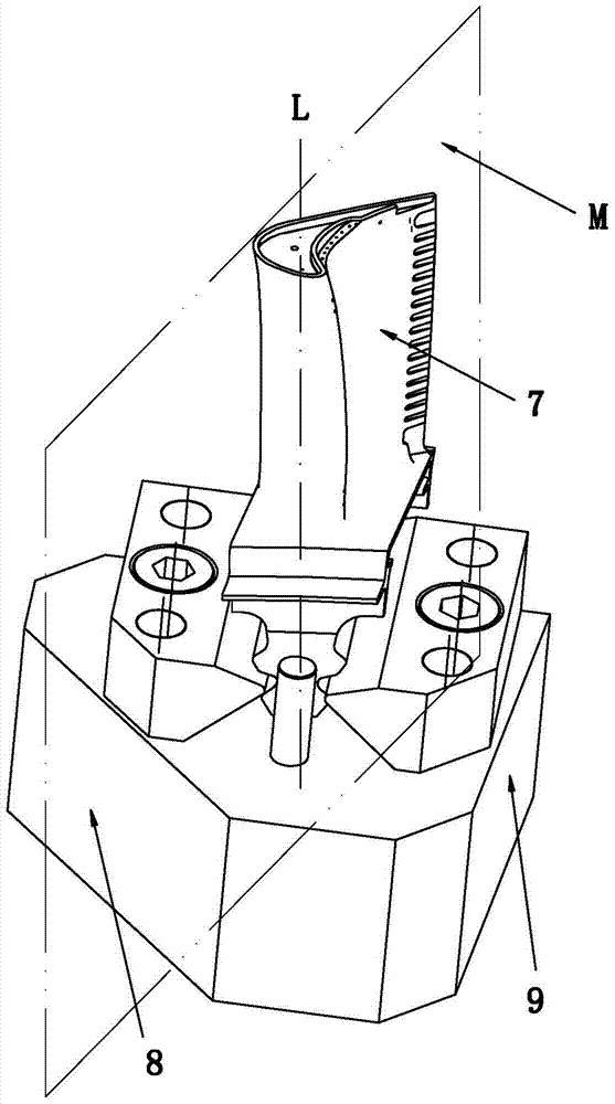 A radiographic detection and positioning device for large-curvature hollow blades