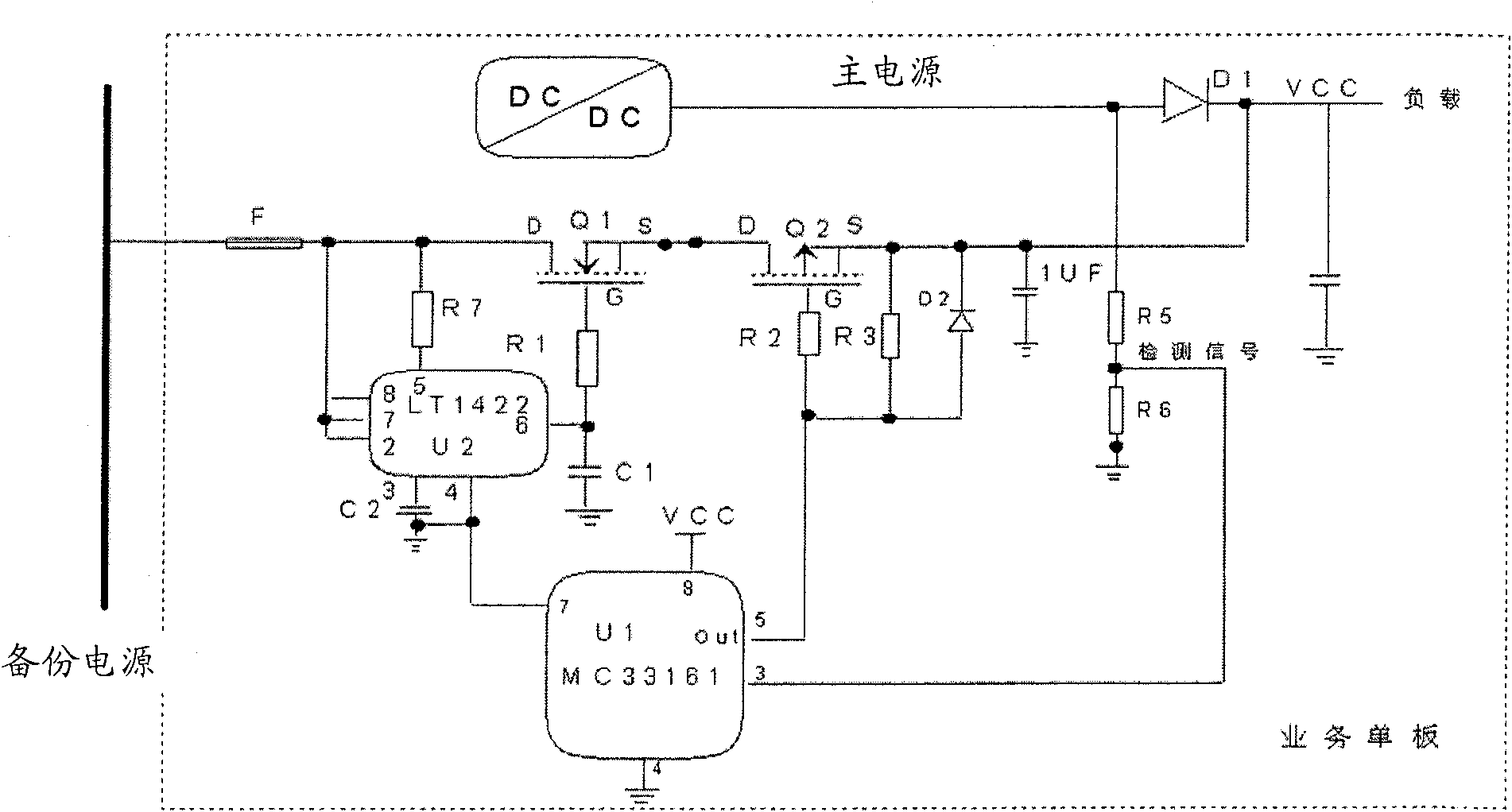 Method and apparatus for controlling and switching main and backup power