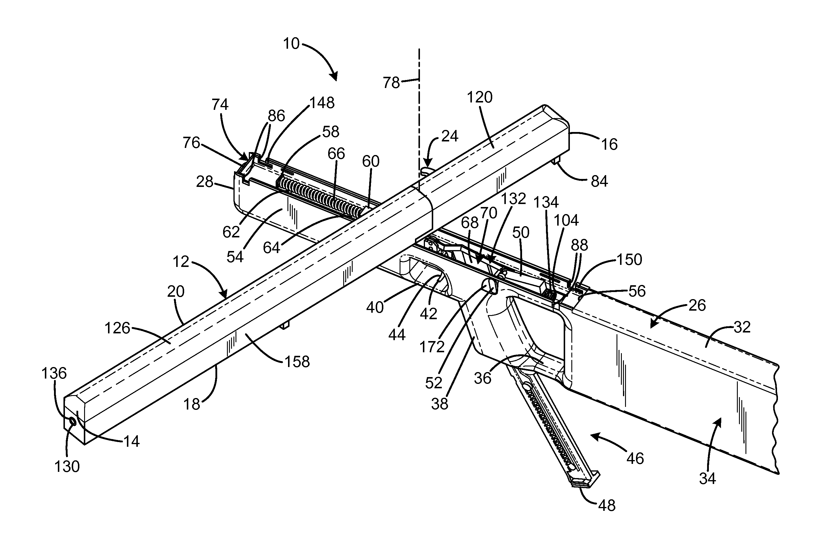 Folding firearm