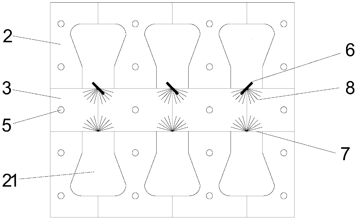 Steel fiber pull-out test piece pouring mold, pouring method and bond slip test method