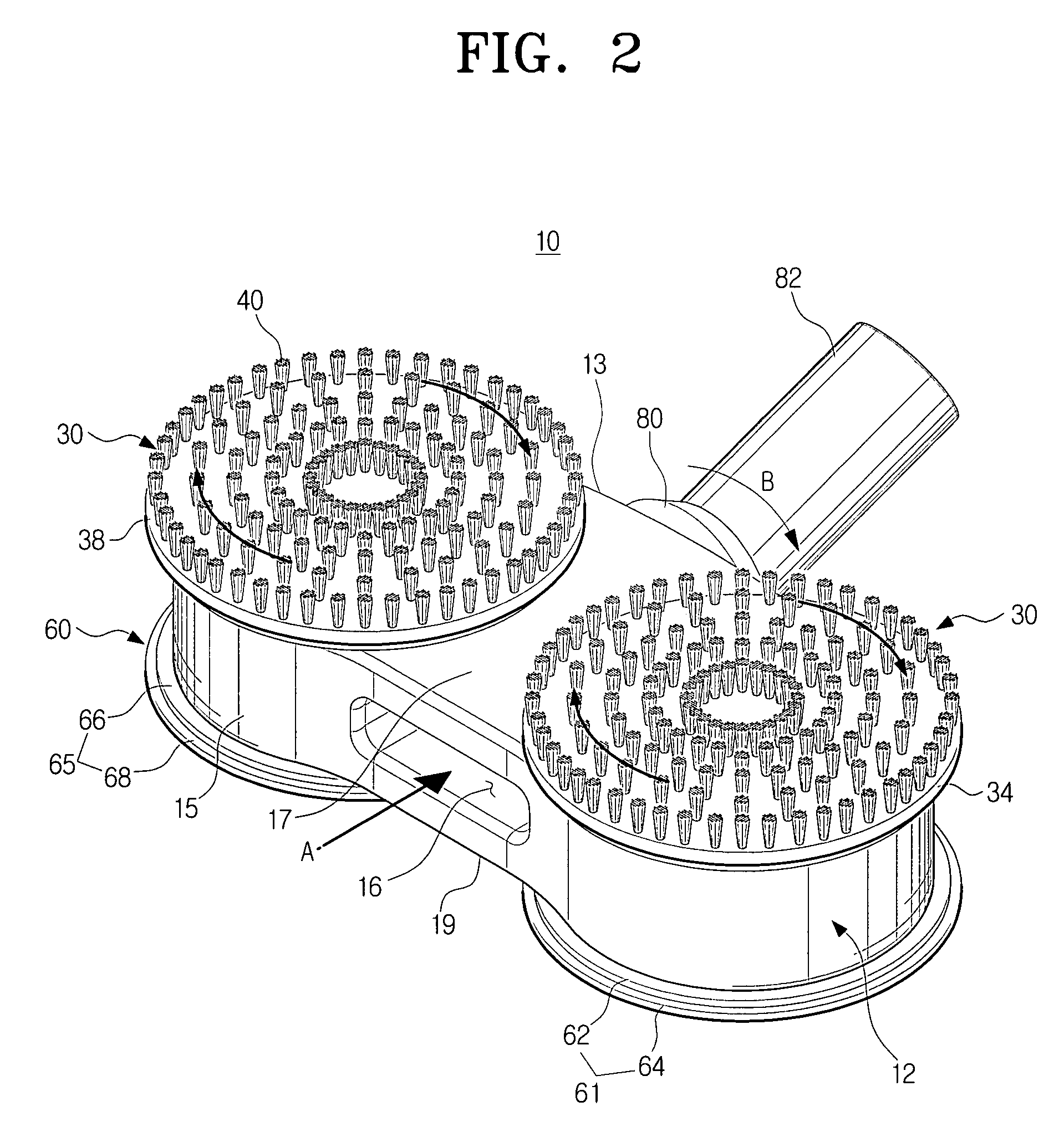 Double sided suction nozzle for use in vacuum cleaner