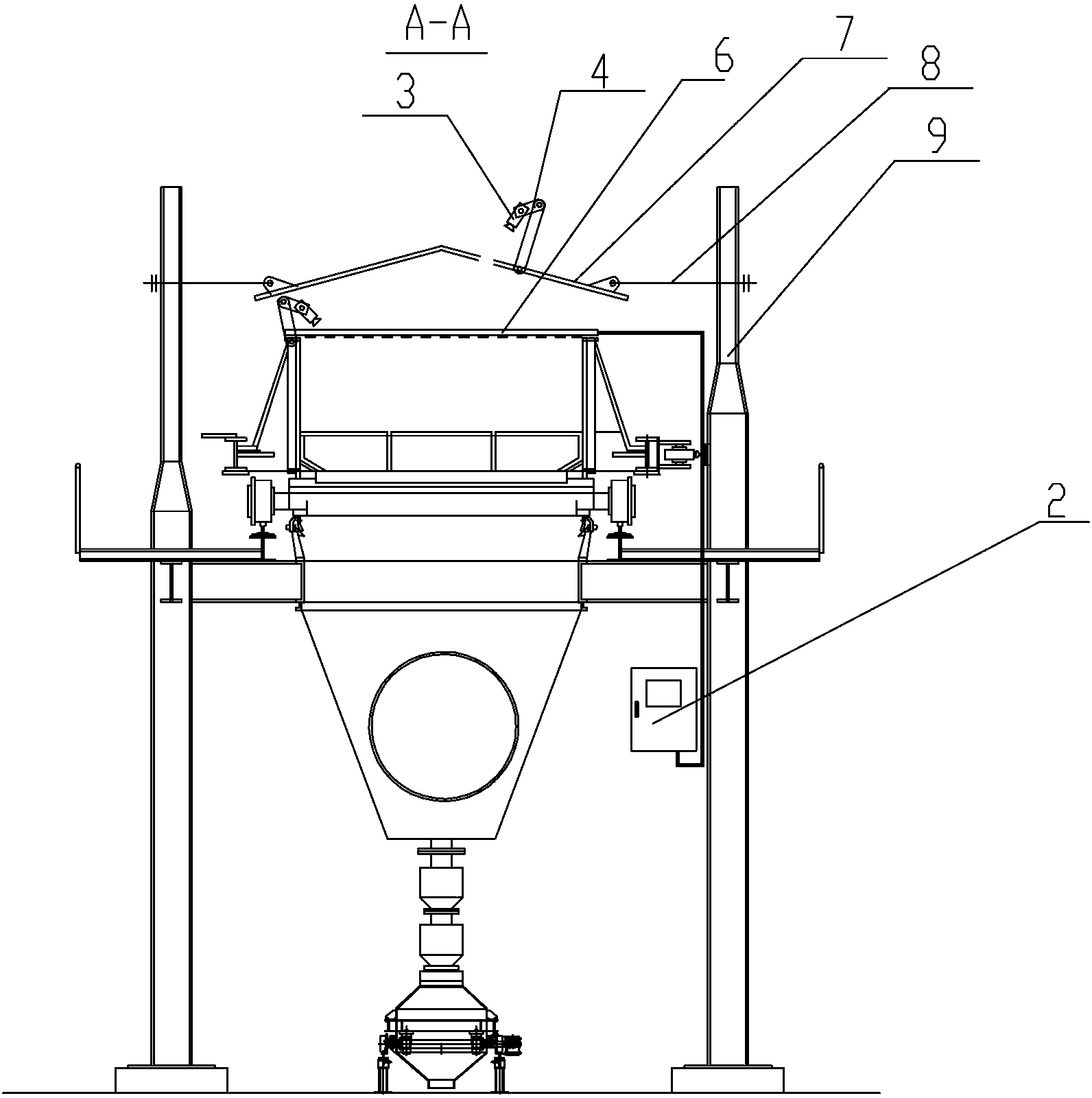 Material temperature detection and control device for sintering pellet annular cooler