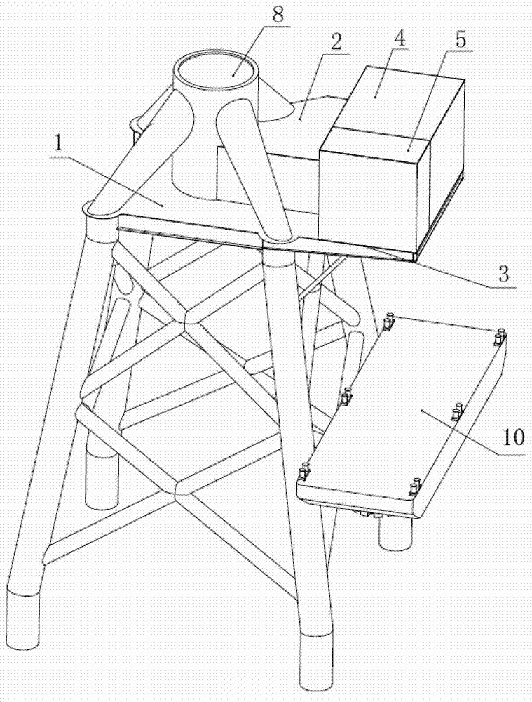 Improved structure of foundation platform of offshore wind turbine jacket