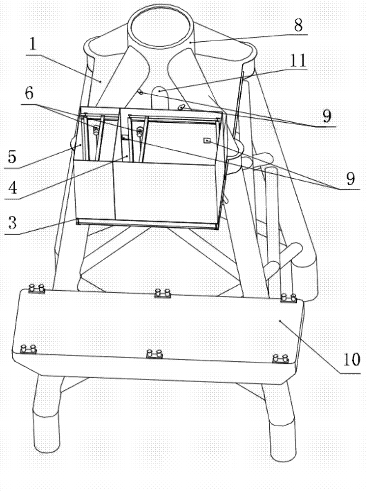 Improved structure of foundation platform of offshore wind turbine jacket