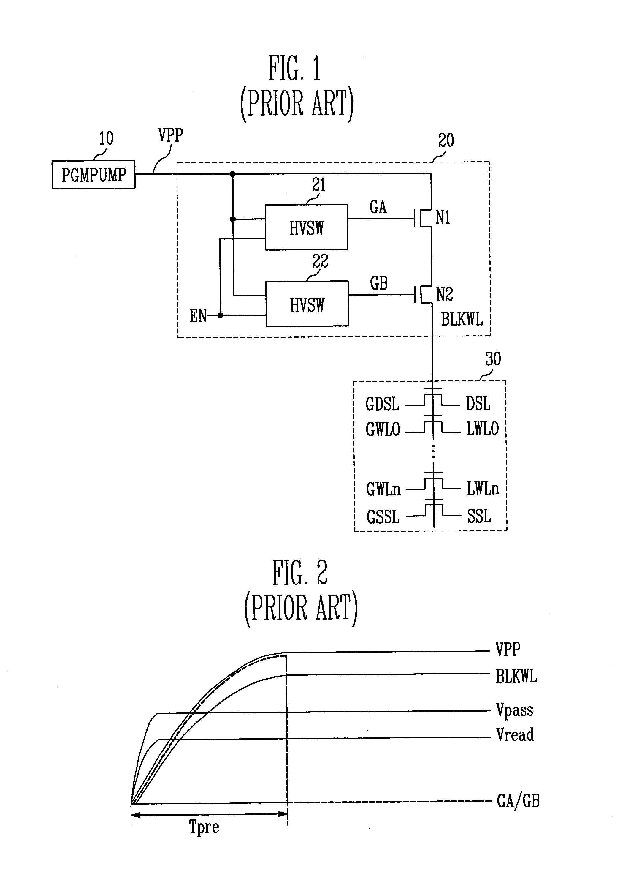 Block word line precharge circuit of flash memory device