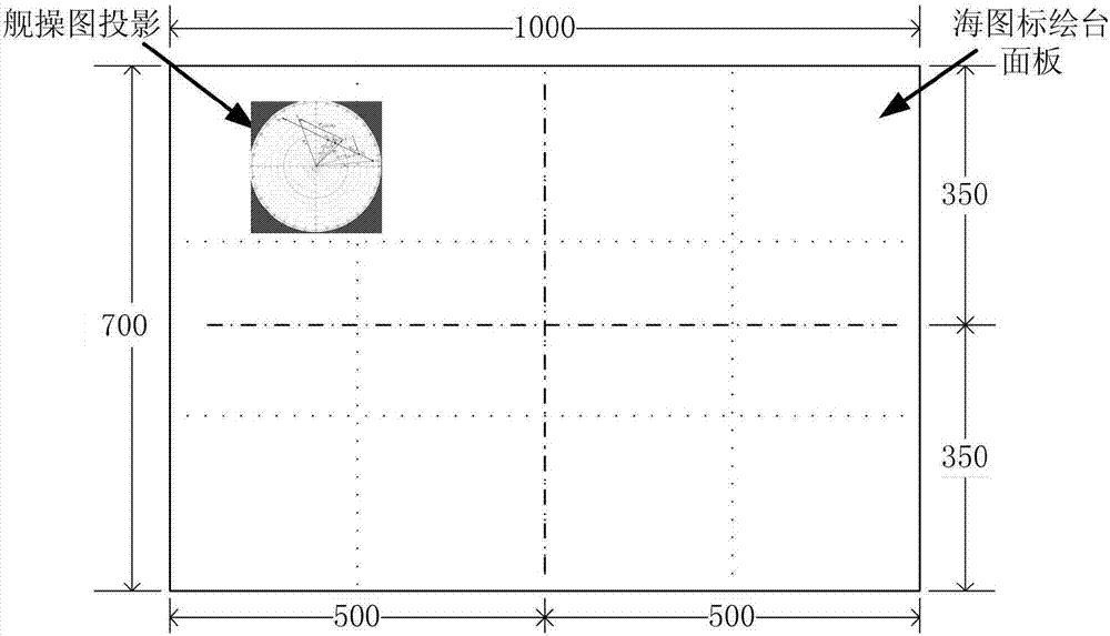 Navigation operation drawing projection system for battle navigation plotting