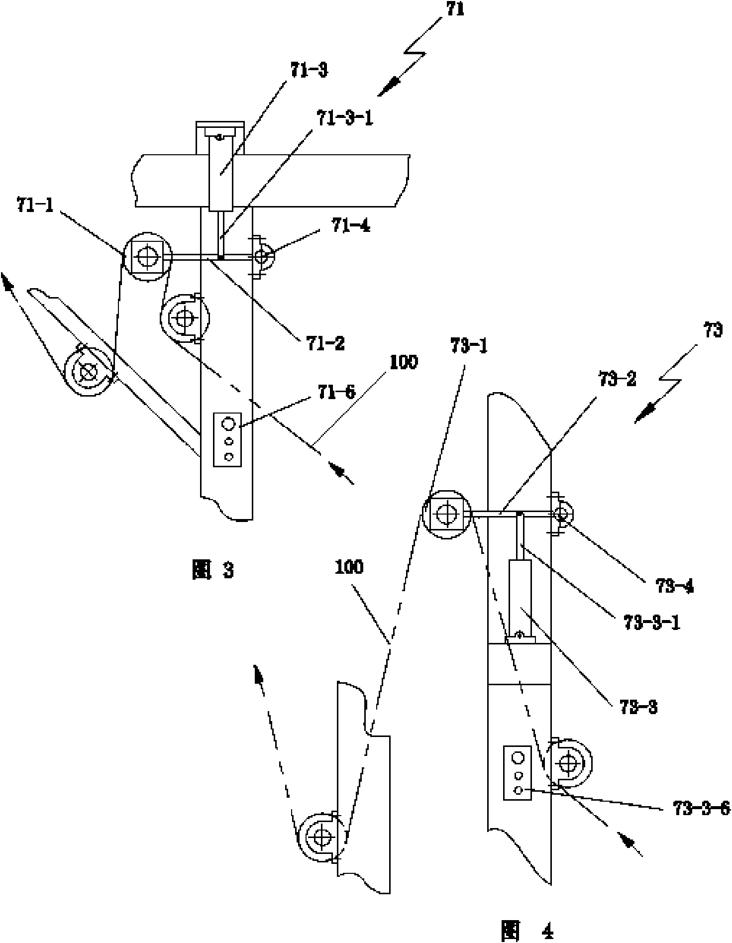 Fabric draw-out processing device of continuous pigment dyeing padding mangle