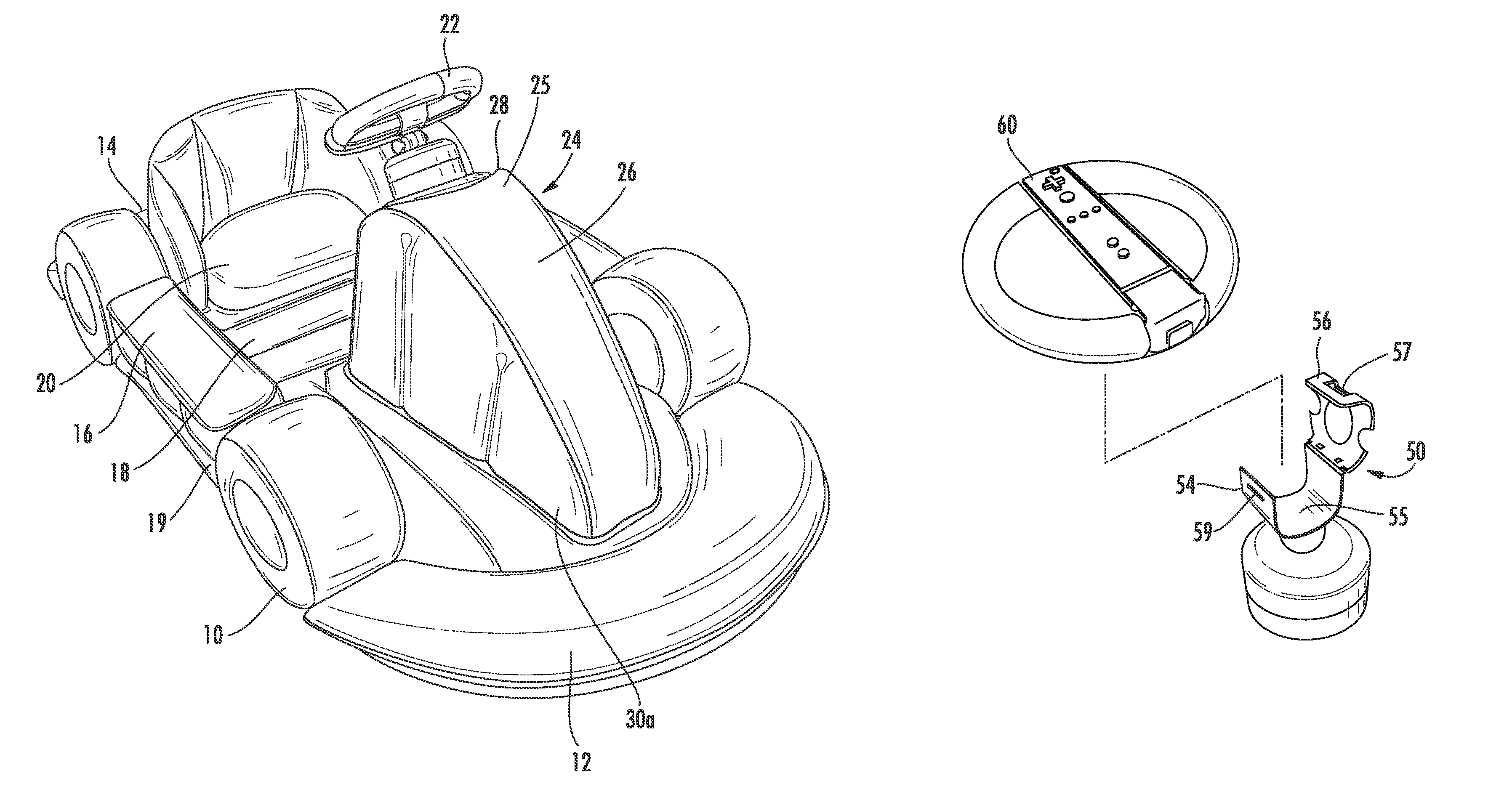 Inflatable vehicles for simulating driving for use with video games