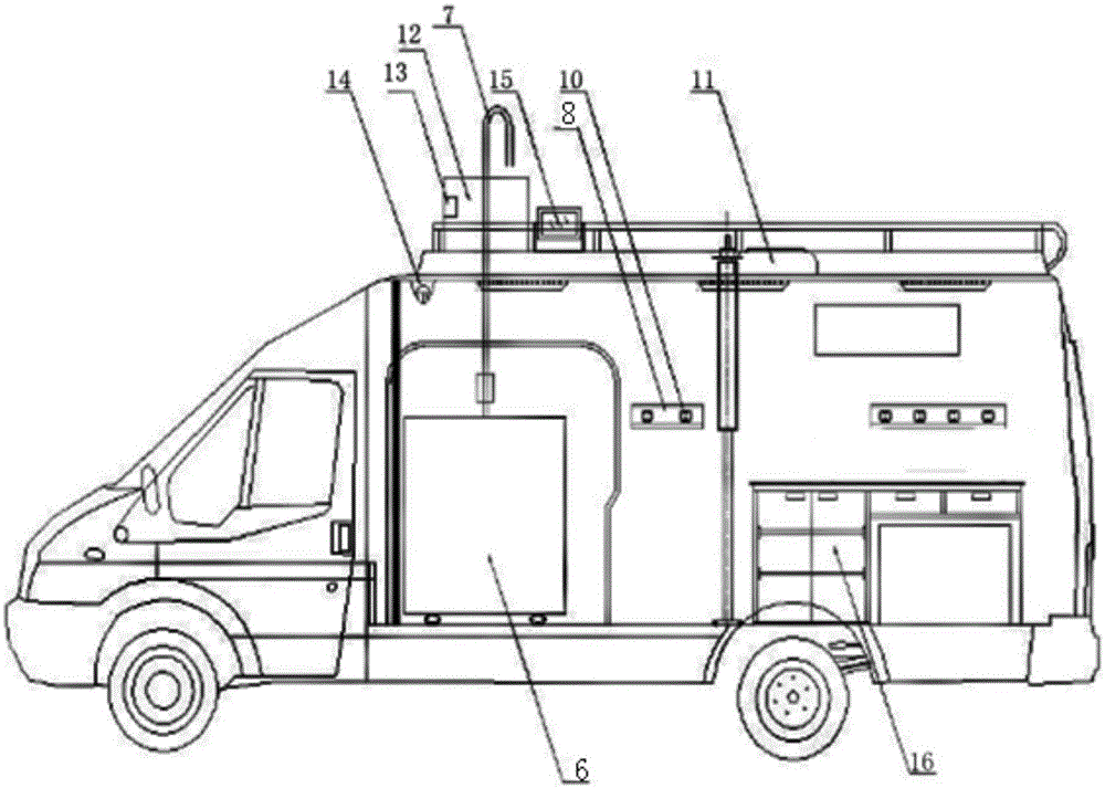 Mobile surveillance car-based single particle aerosol online mass spectrum detection method