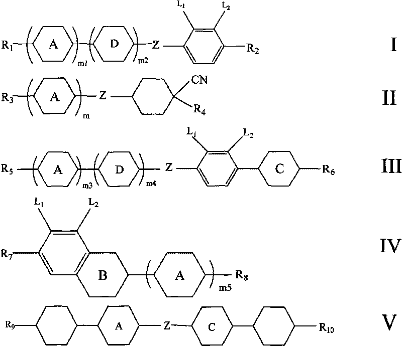 Liquid crystal mixture with low negative dielectric