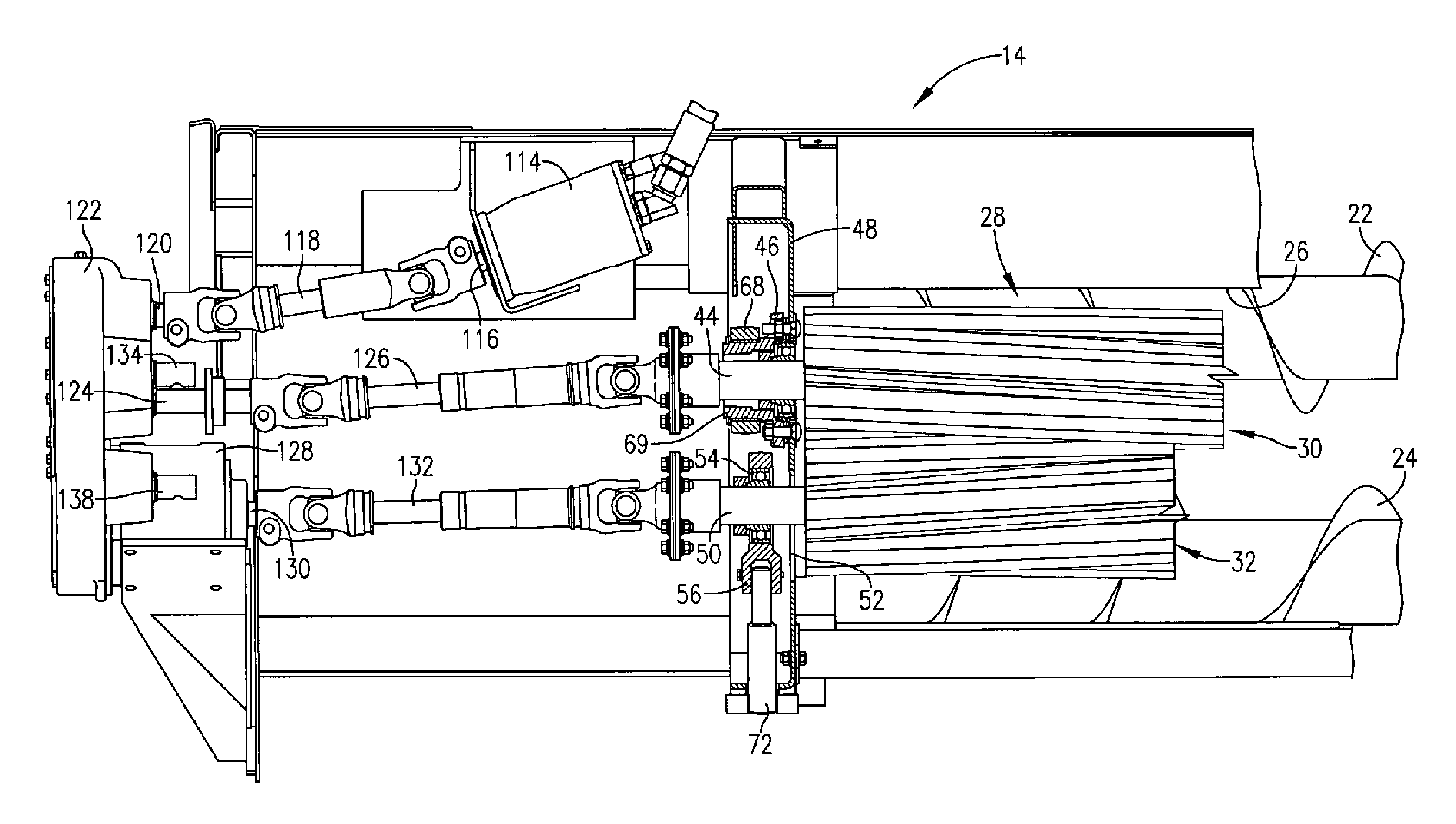 Crop harvester having metal conditioner rolls with herringbone rib pattern