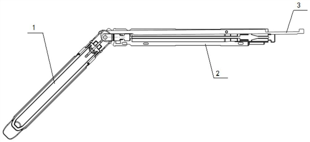 Linear cutting anastomat under bendable endoscope and assembly of linear cutting anastomat