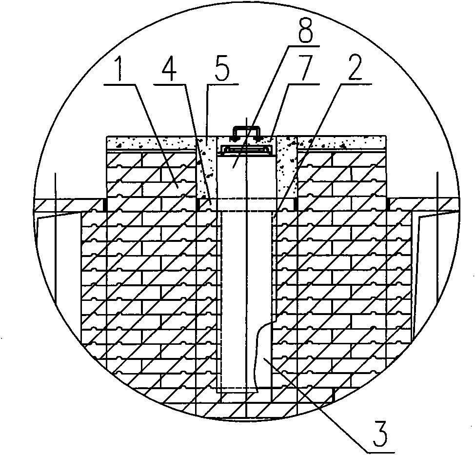 Flame path partitioning structure between oven chambers of open type anode roasting oven