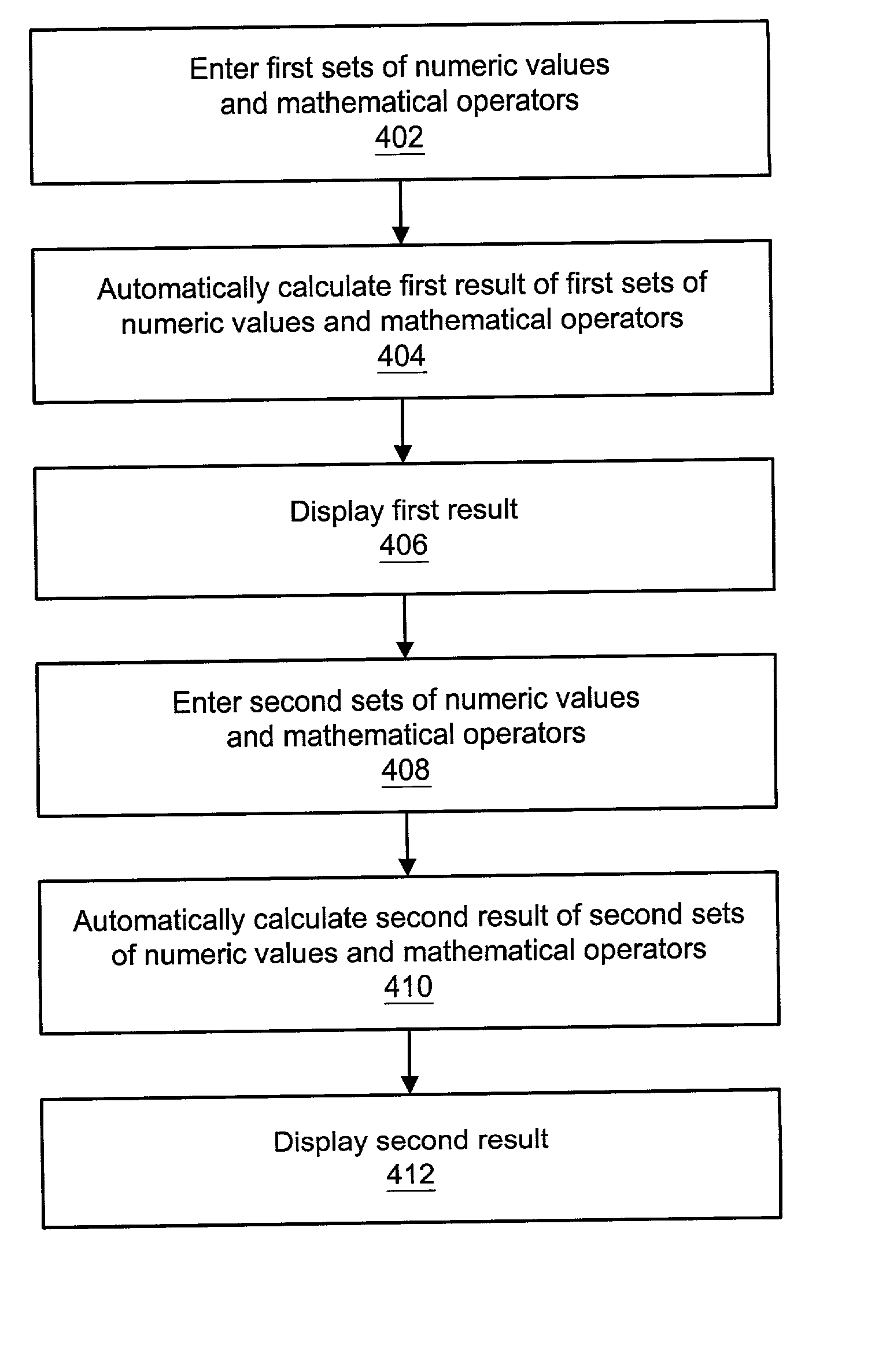 System and method for calculation using spreadsheet lines and vertical calculations in a single document