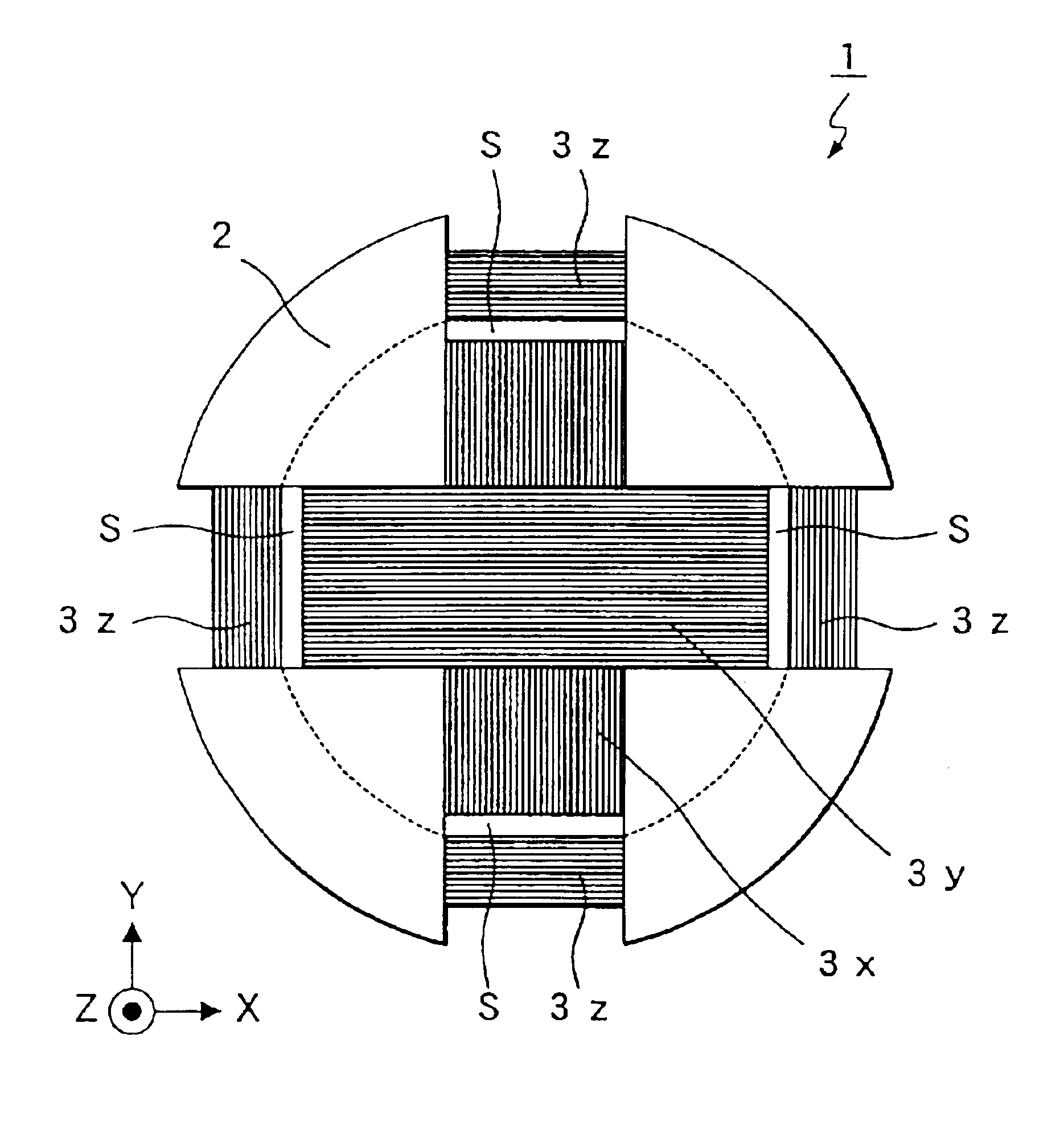 Reception antenna, core, and portable device