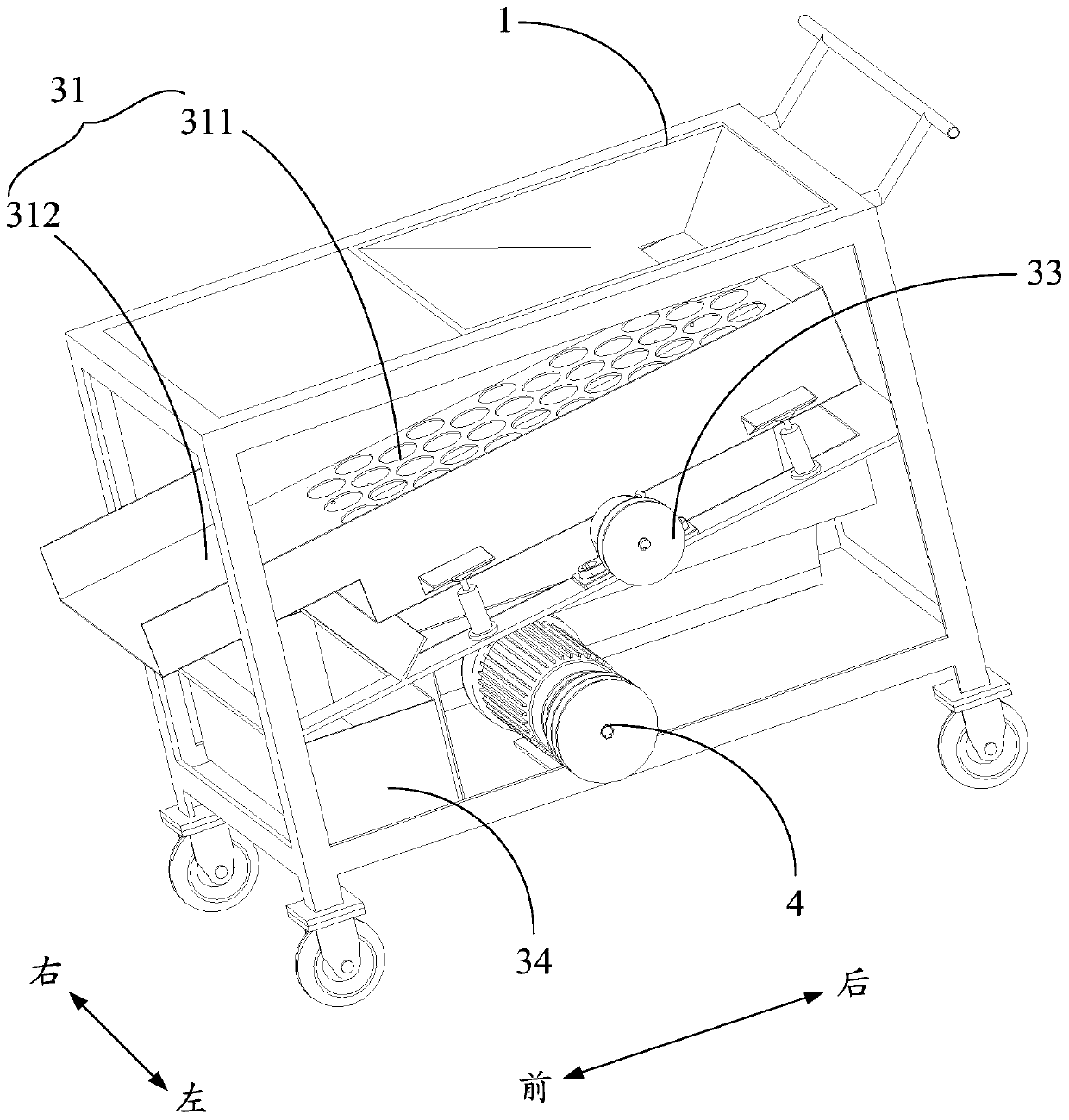 Chinese chestnut bract-peeling machine