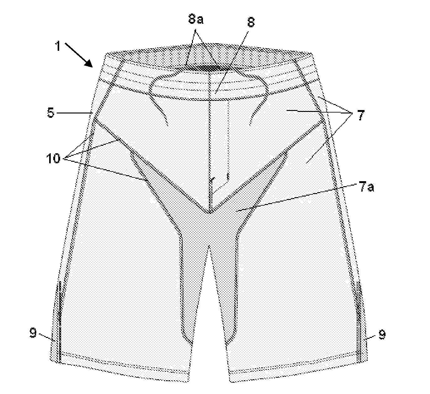 Short pant having a seamless body