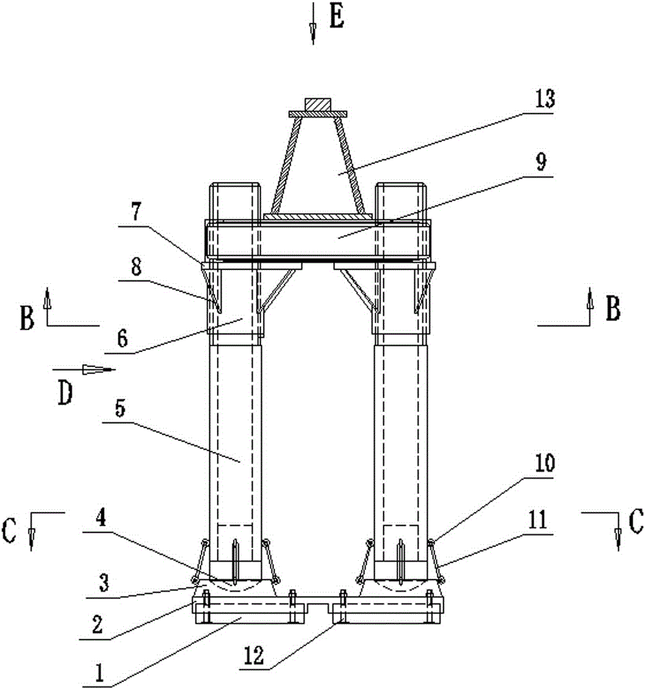 Stepless-adjustment ball-hinge type multi-support-leg forward transverse shifting track system of bridge girder erection machine