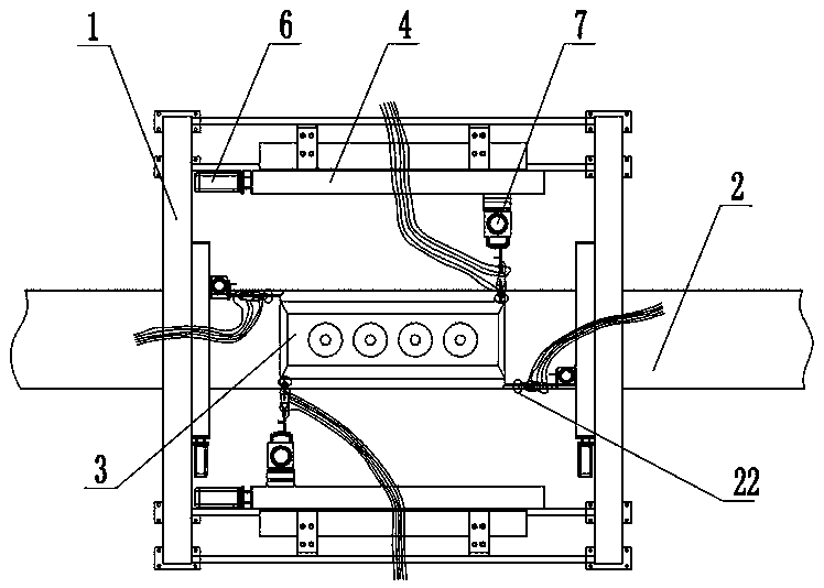 Anti-oxidation spraying device and method for anode carbon block for aluminum electrolysis