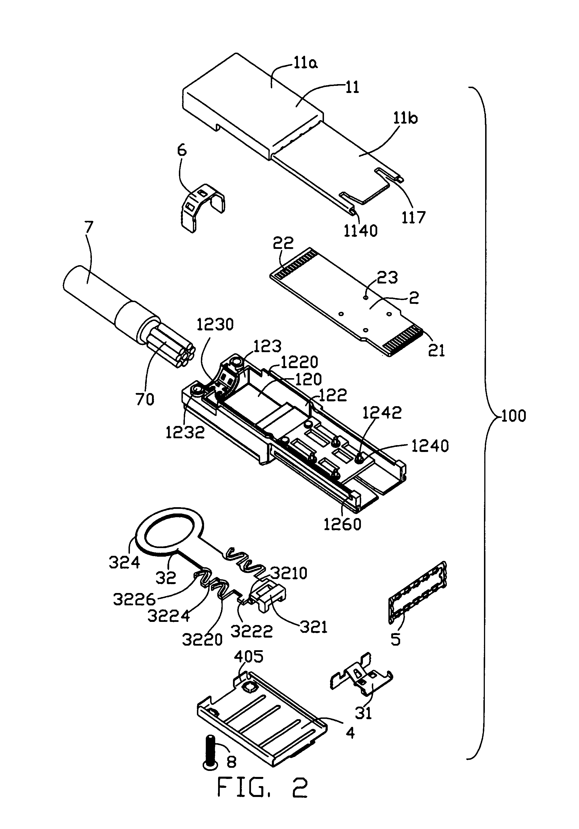 Cable connector assembly with latching mechanism