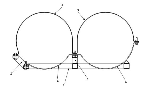 Hydrogen bottle mounting bracket for hydrogen fuel cell sedan