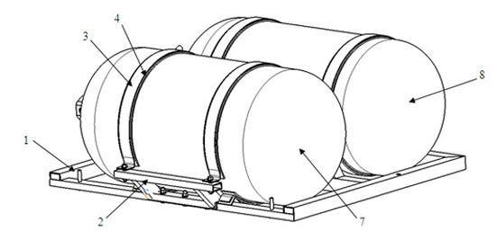 Hydrogen bottle mounting bracket for hydrogen fuel cell sedan