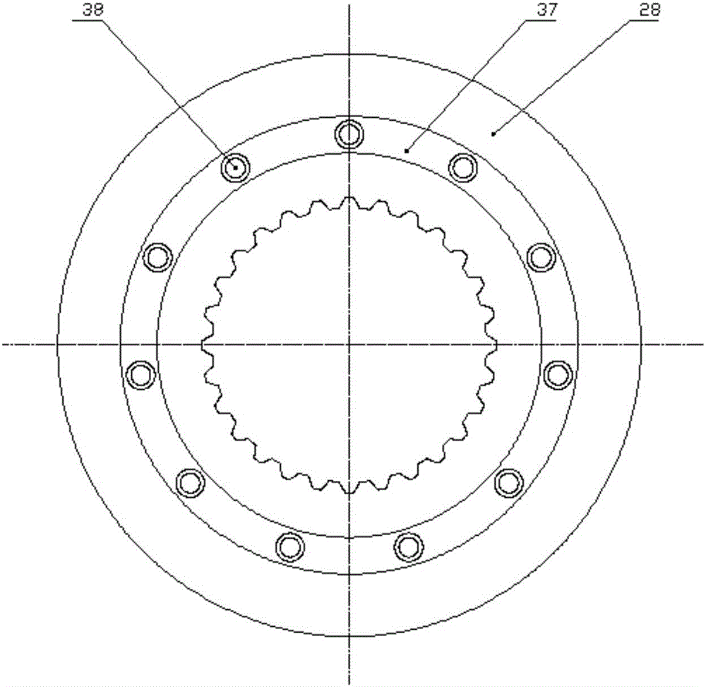 Hydraulic retarder provided with two end surface thrust plates and double rows of radial plungers