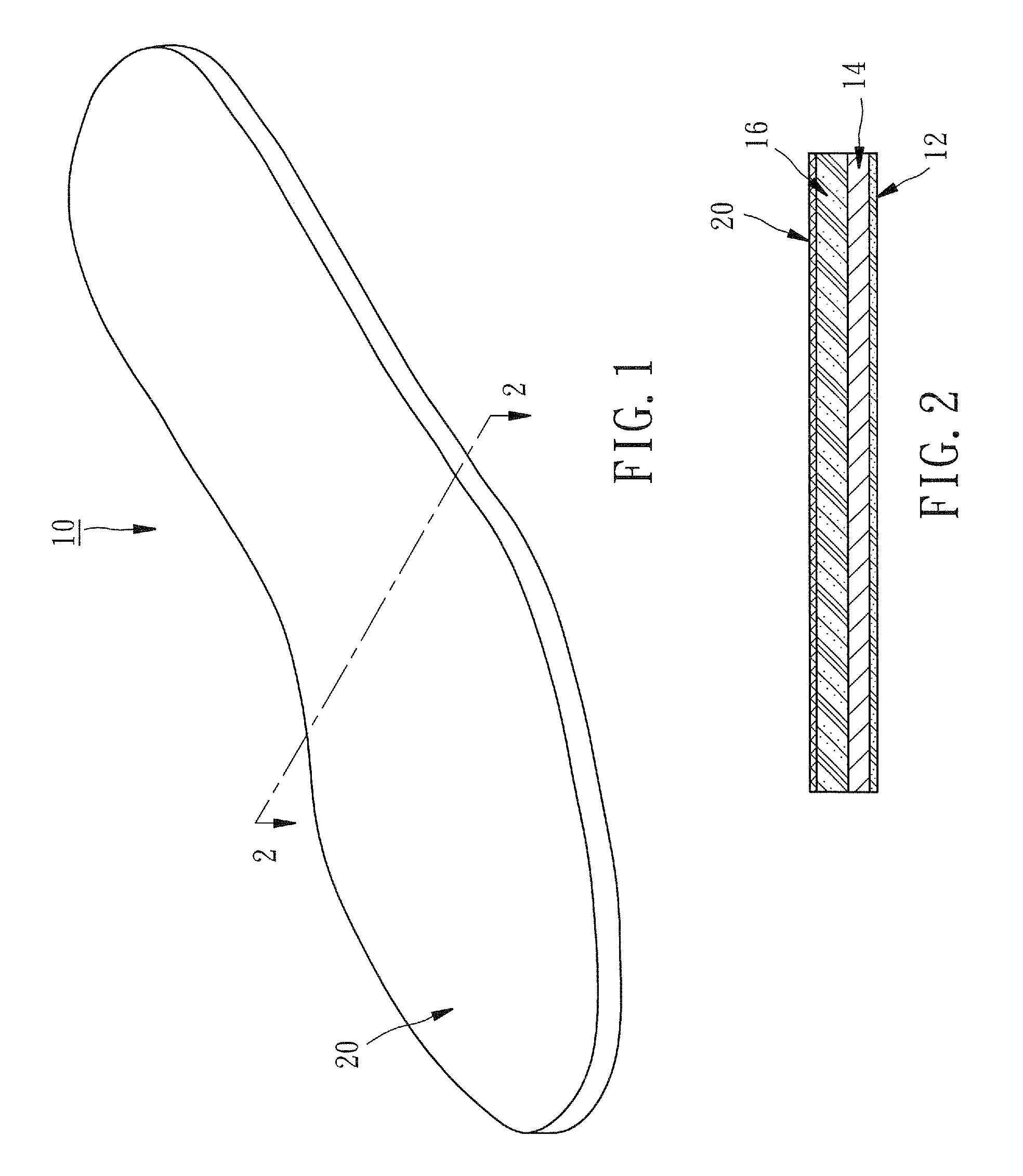 Multilayered insole for footwear