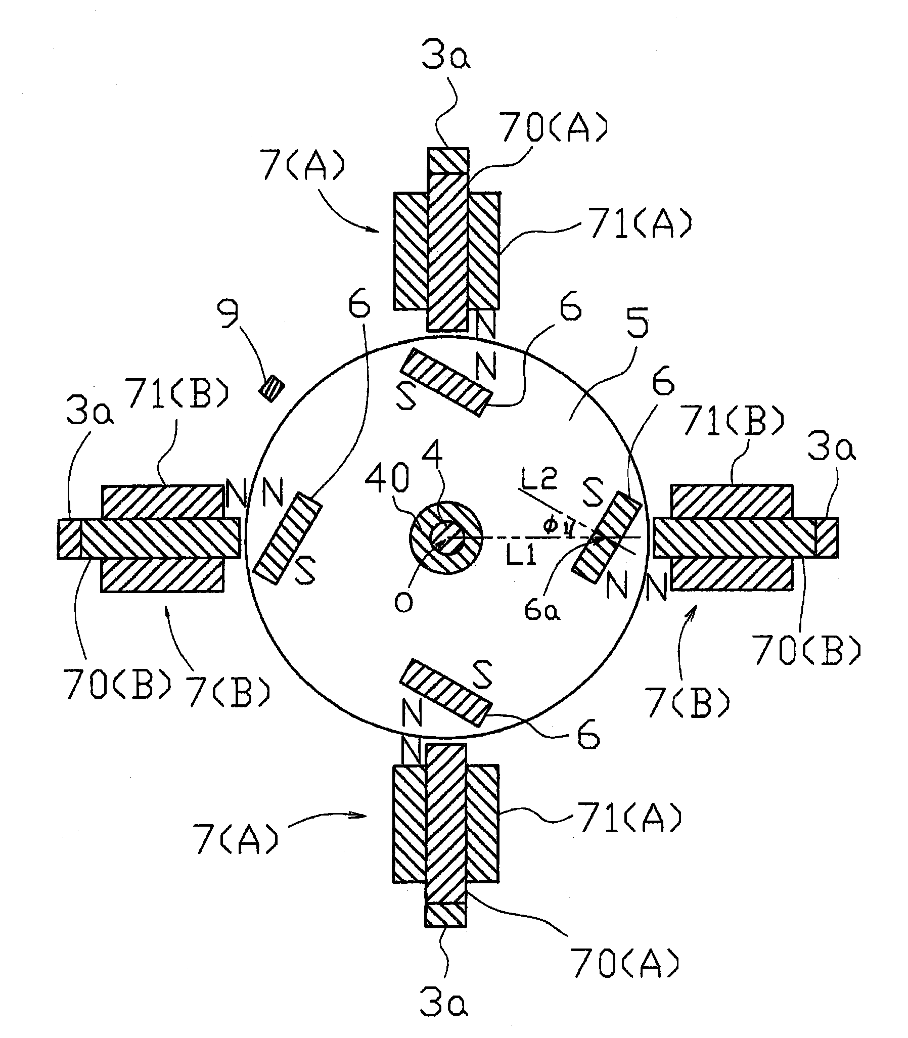 Unidirectionally-energized brushless DC motor including AC voltage output winding and motor system