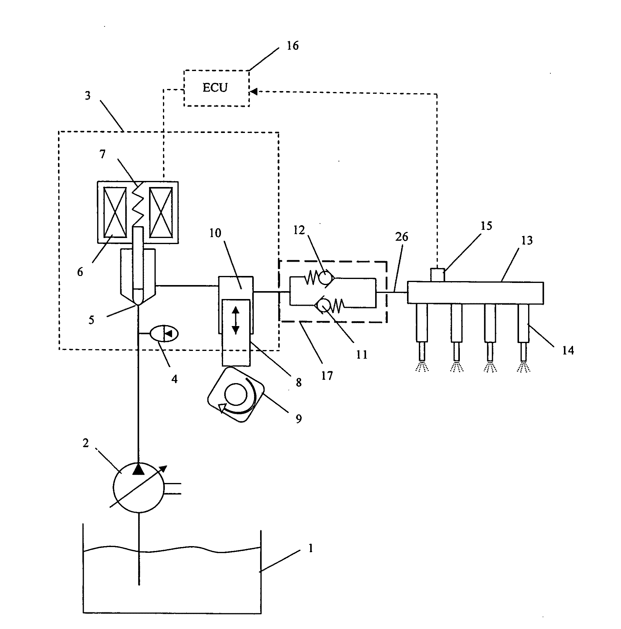 Common rail fuel pump with combined discharge and overpressure relief valves