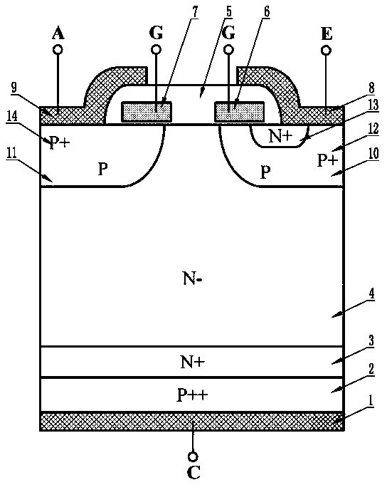 Quick switch IGBT structure