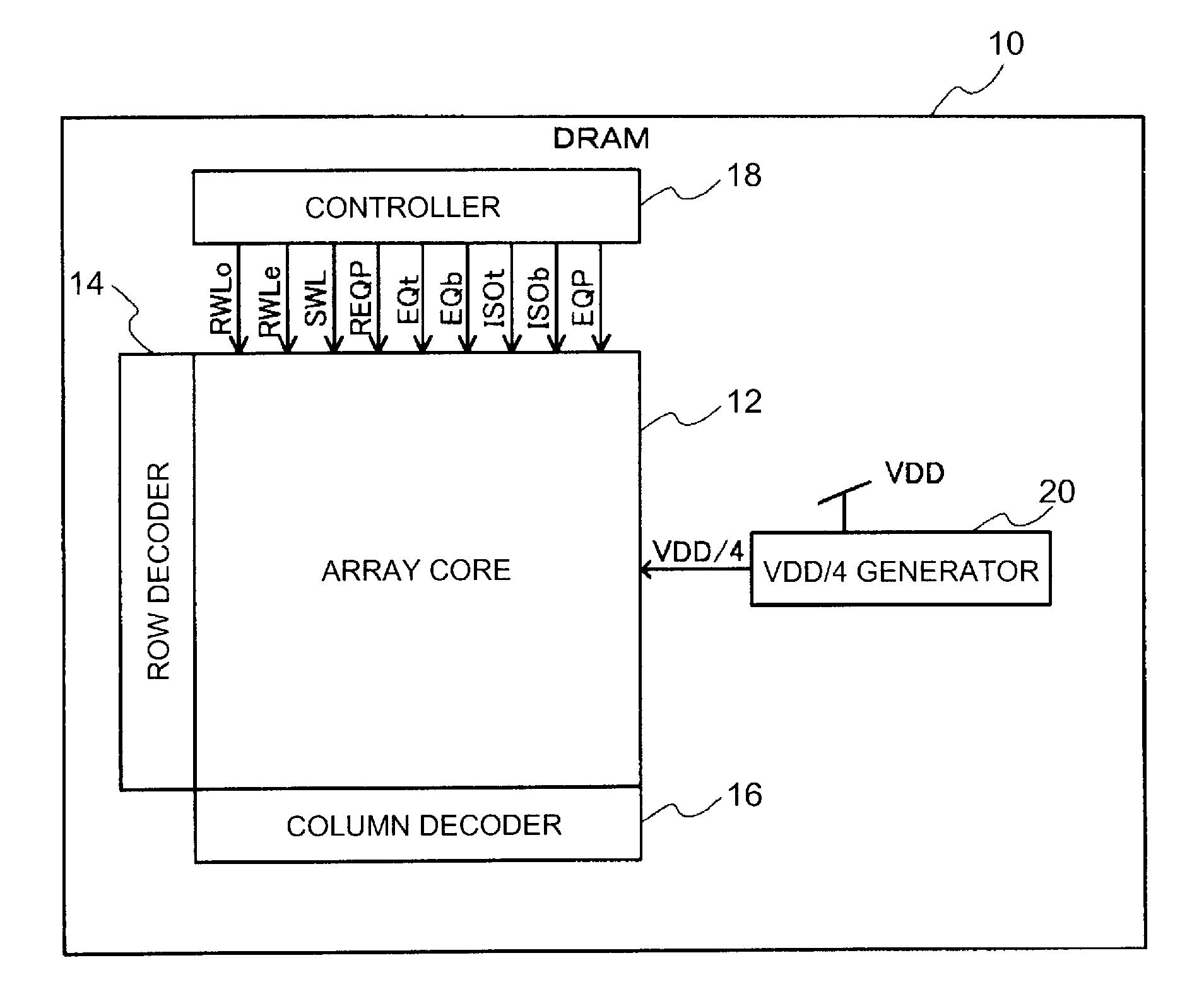 Dynamic semiconductor storage device and method for operating same