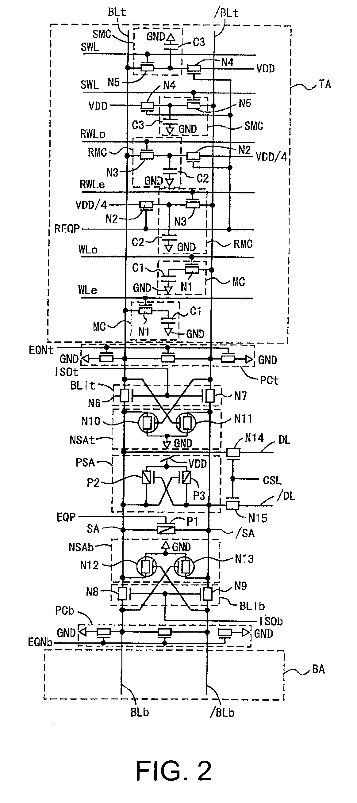 Dynamic semiconductor storage device and method for operating same