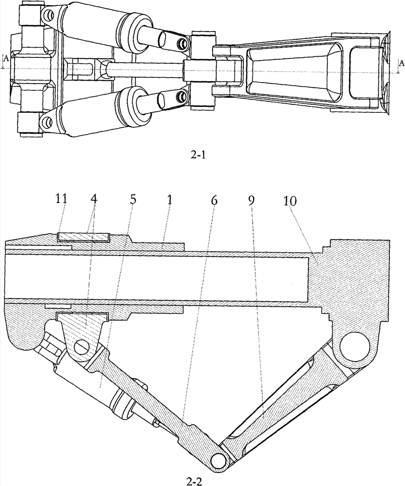 Toggle type nose wheel steering mechanism and work method