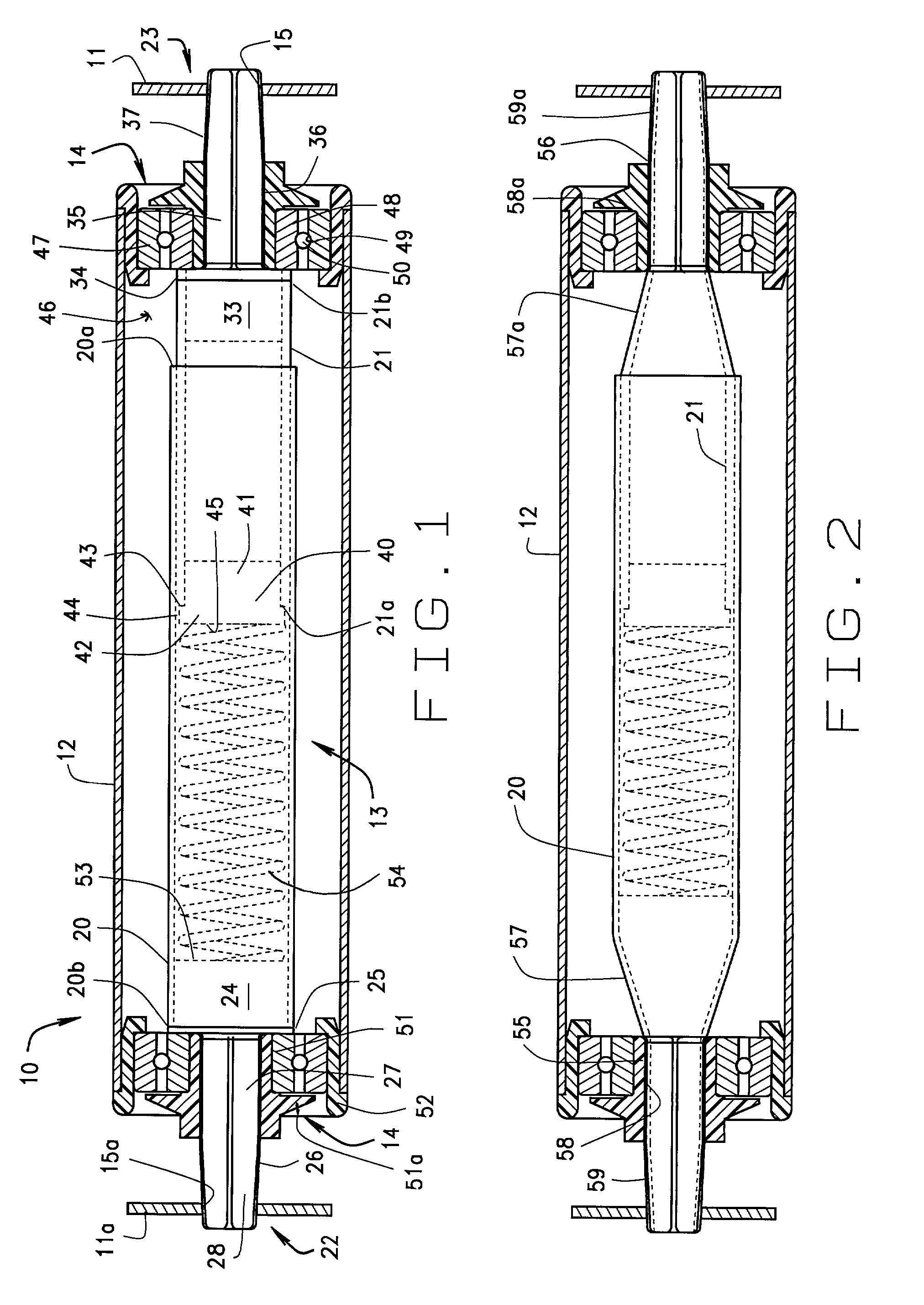 Coneyor roller with telescoping axle having tapered ends