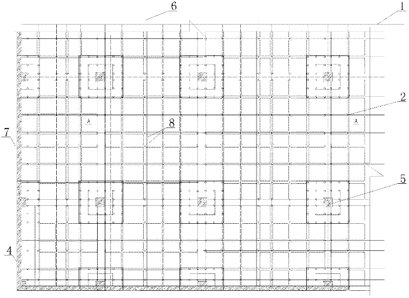 Construction method of membrane shell ribbed floor formwork supporting system