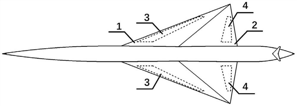 Supersonic aircraft sonic boom suppression method based on blowing and sucking air flow control