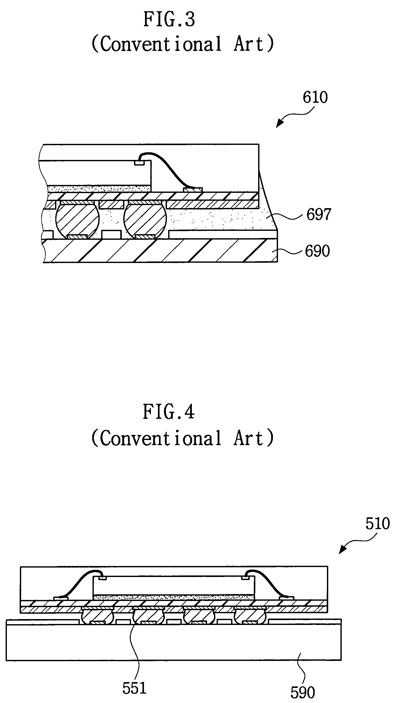 BGA semiconductor chip package and mounting structure thereof