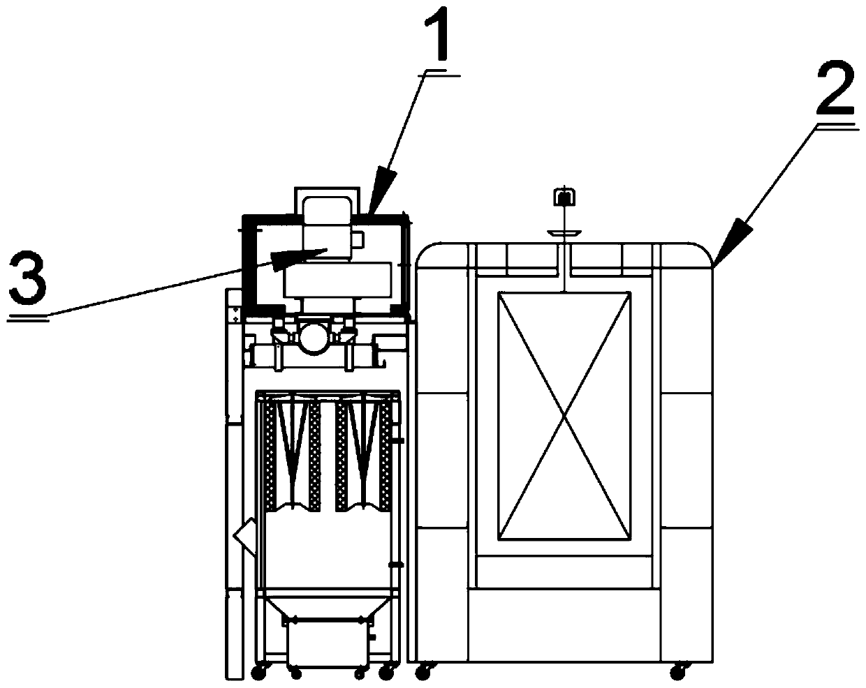 Powder spraying device and control method