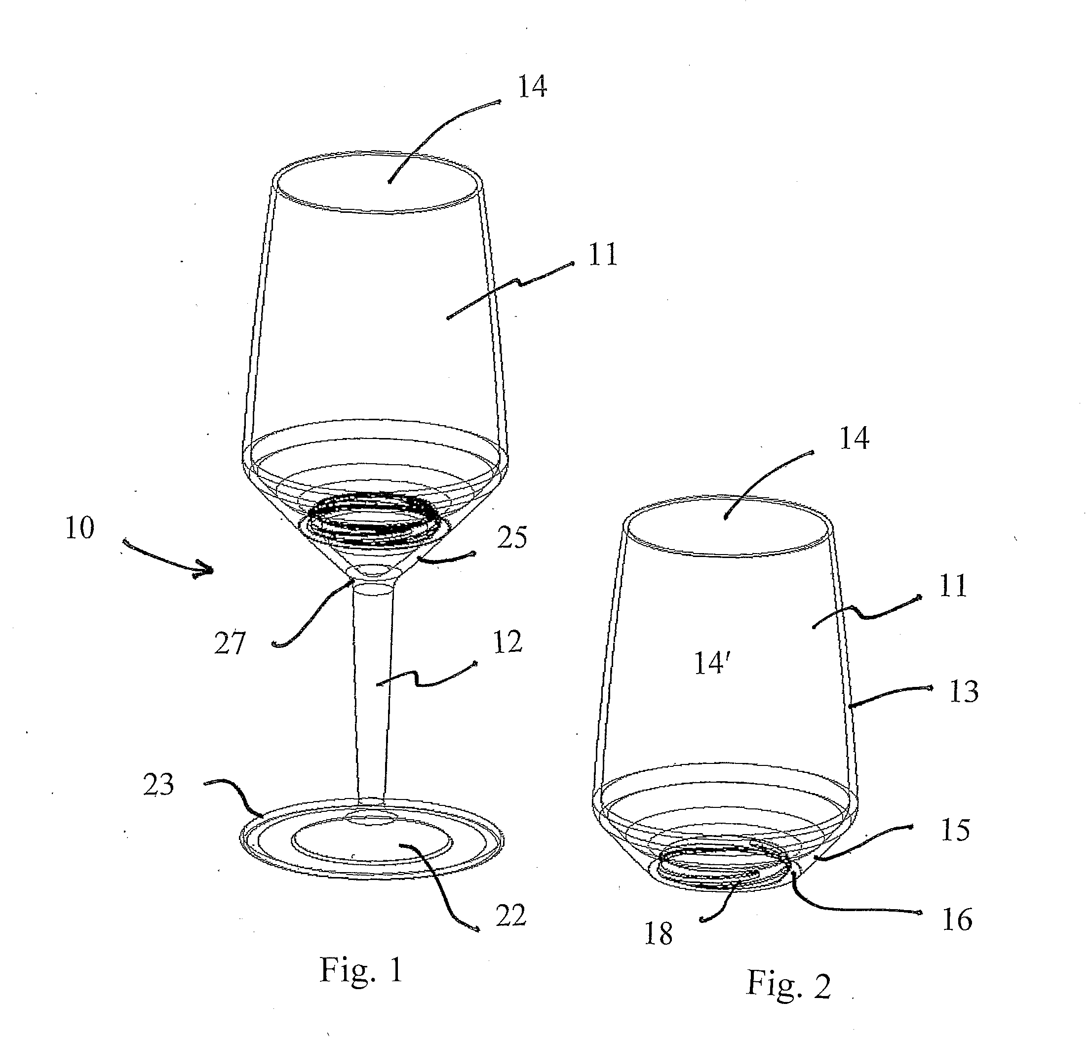 Two piece beverage/drinking or food container